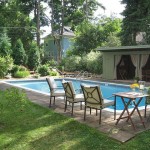 In ground swimming pool at home
