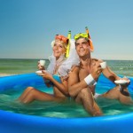 Happy in above ground pool