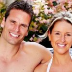 Happy couple relax clean hot tub