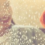 woman happy when cleaning the bathroom