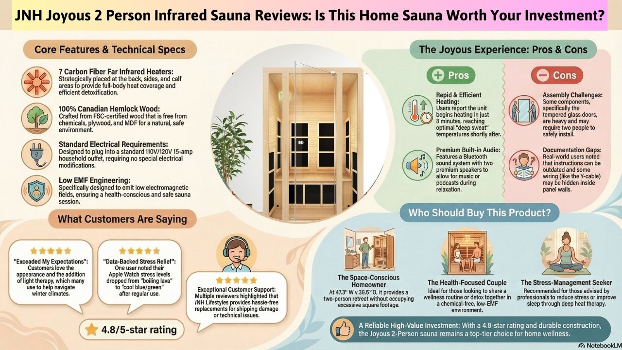 JNH Joyous 2 Person Infrared Sauna Reviews
