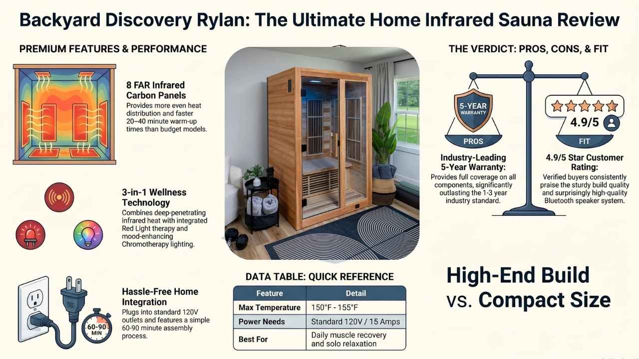 Backyard Discovery Rylan 2-Person Infrared Sauna Overview