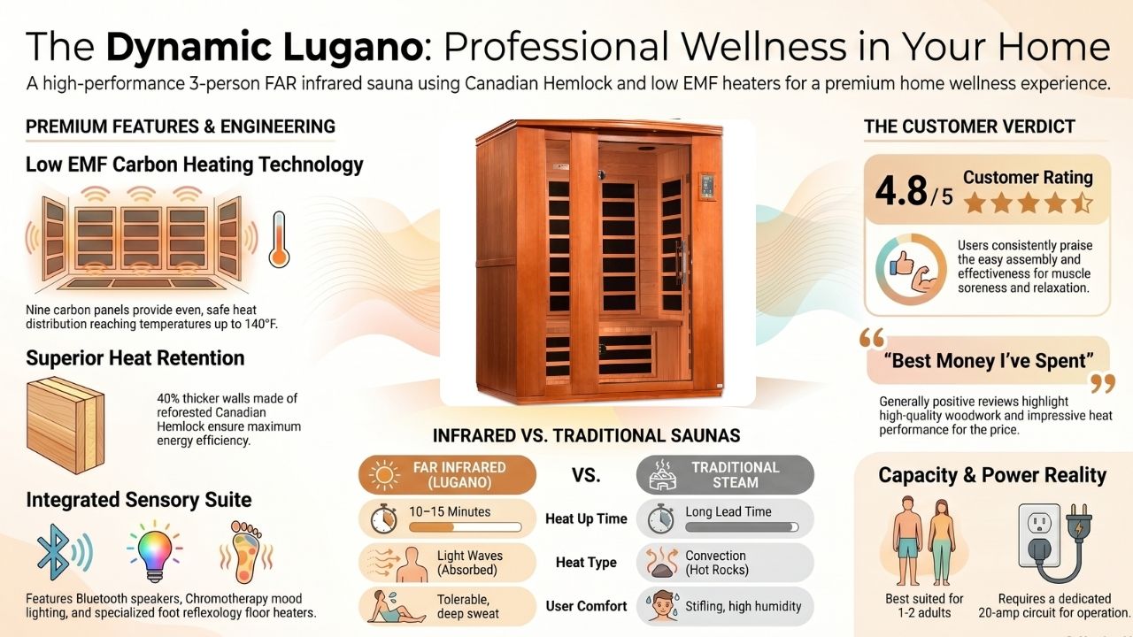 Dynamic Saunas Lugano 3 - Person Infrared Sauna Review