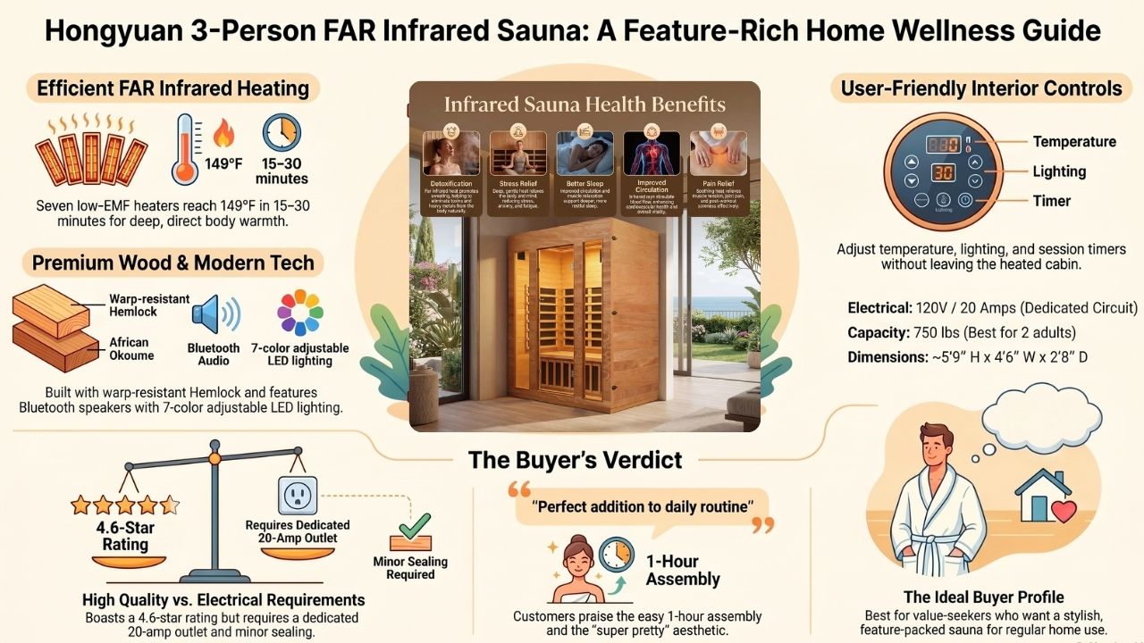 Hongyuan 3 Person FAR Infrared Sauna Review